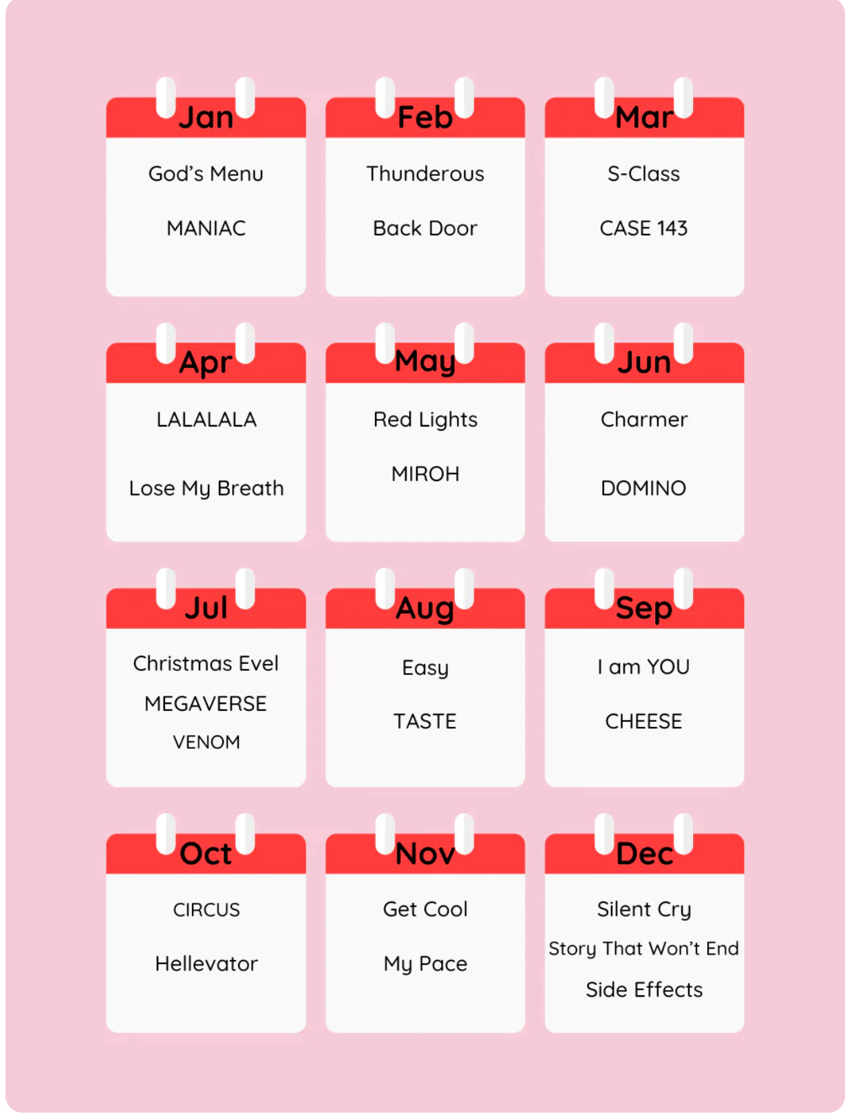 Stray Kids Piano Calendar 2026