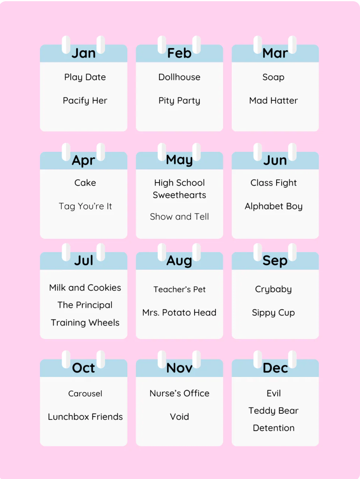 Melanie Martinez Piano Calendar 2026