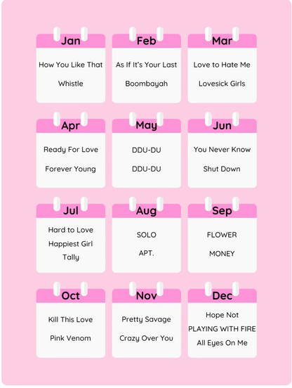 BLACKPINK Piano Calendar 2026